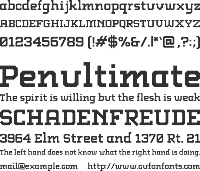 Abstract Slab font preview
