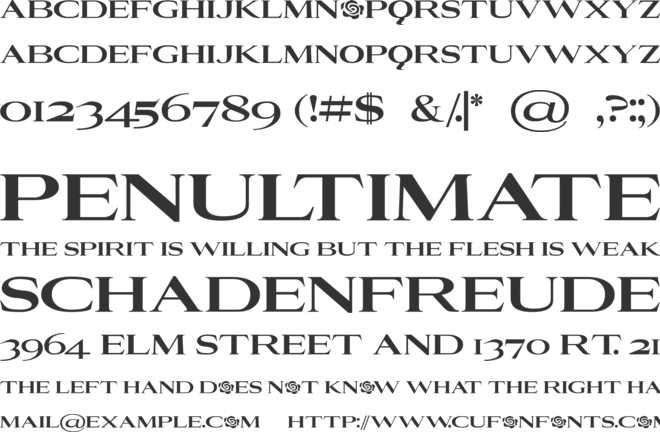 Rosegarden font preview