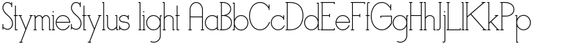 StymieStylus light font