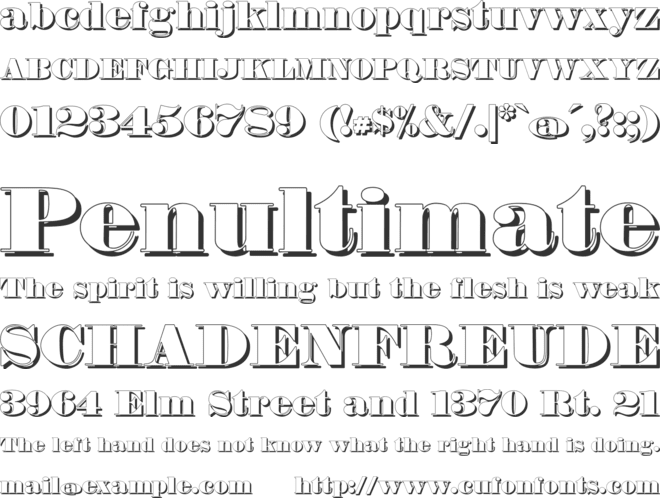 Fette Bauersche Antiqua Shaddow  UNZ Pro font preview