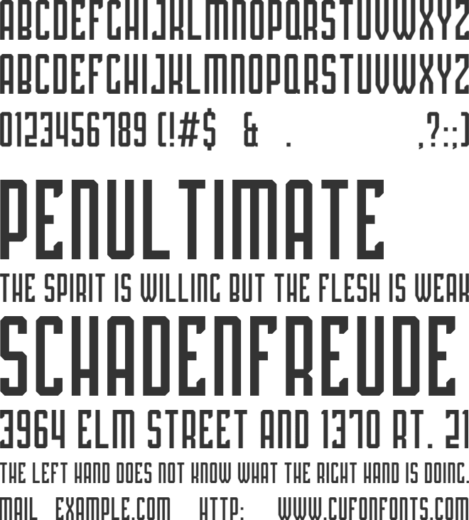 PLATINA font preview