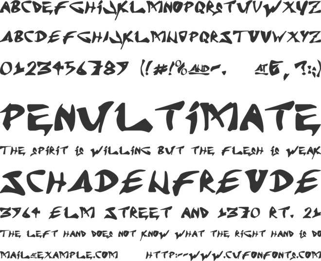 J Random C font preview