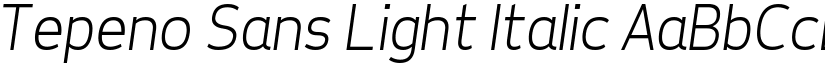 Tepeno Sans Light Italic font