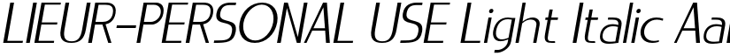 LIEUR-PERSONAL USE Light Italic font