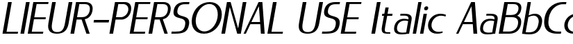 LIEUR-PERSONAL USE Italic font