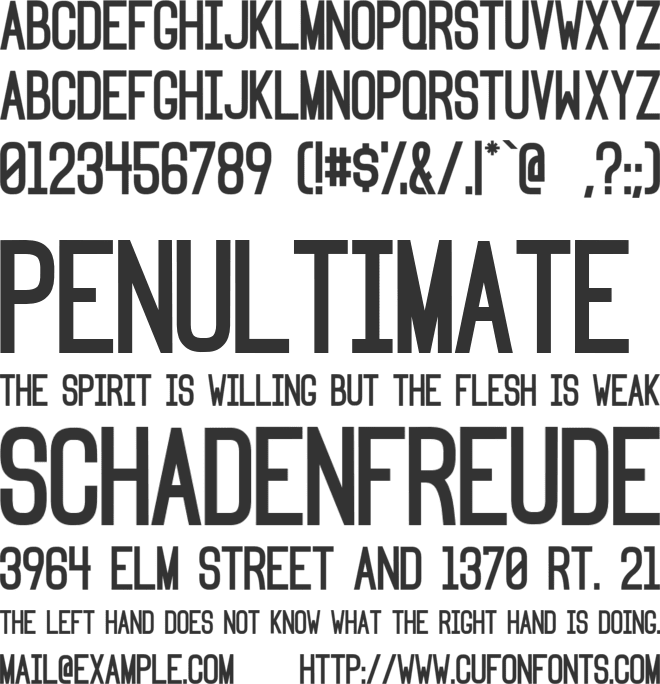 Gunbangs font preview