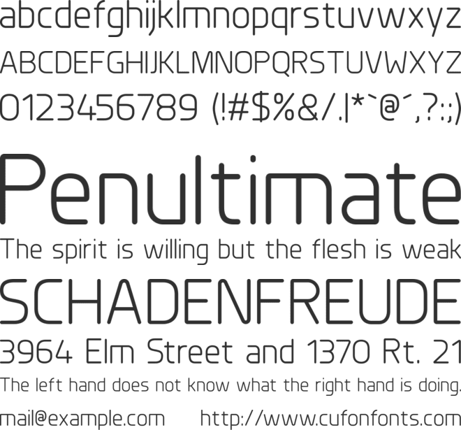 Planer font preview