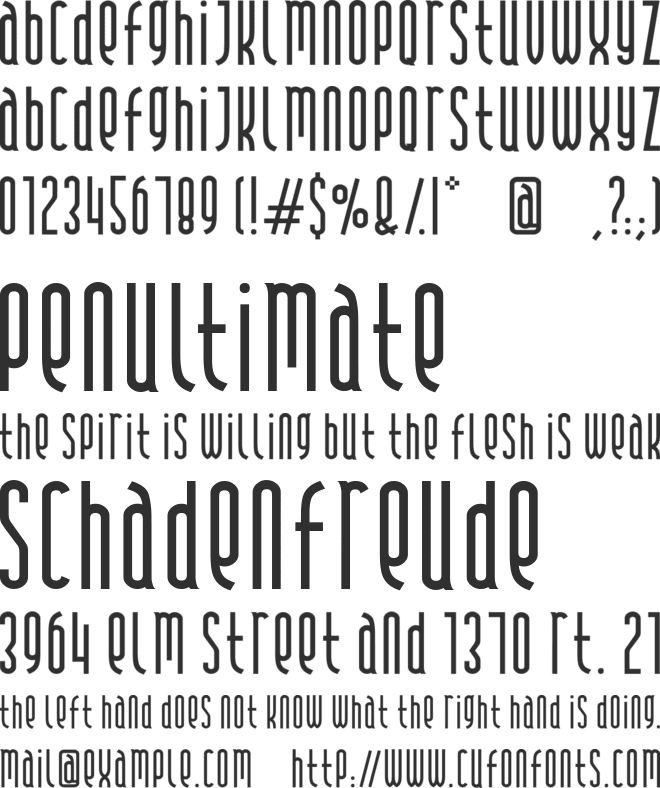 Andover font preview