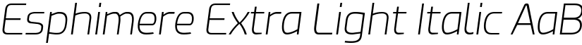 Esphimere Extra Light Italic font