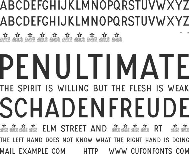 UNIVERSAL SANS PERSONAL USE font preview