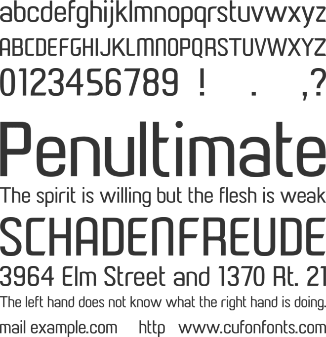 Paragon font preview