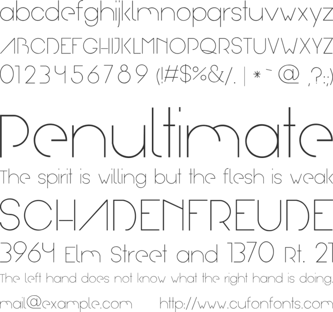 Arual font preview