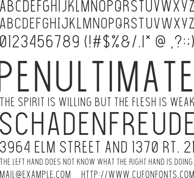 The  Font font preview