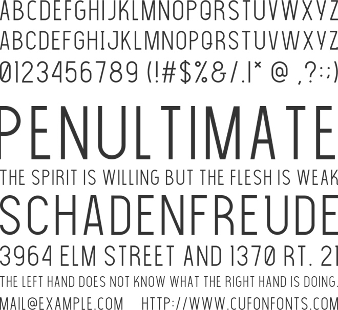 The  Font font preview
