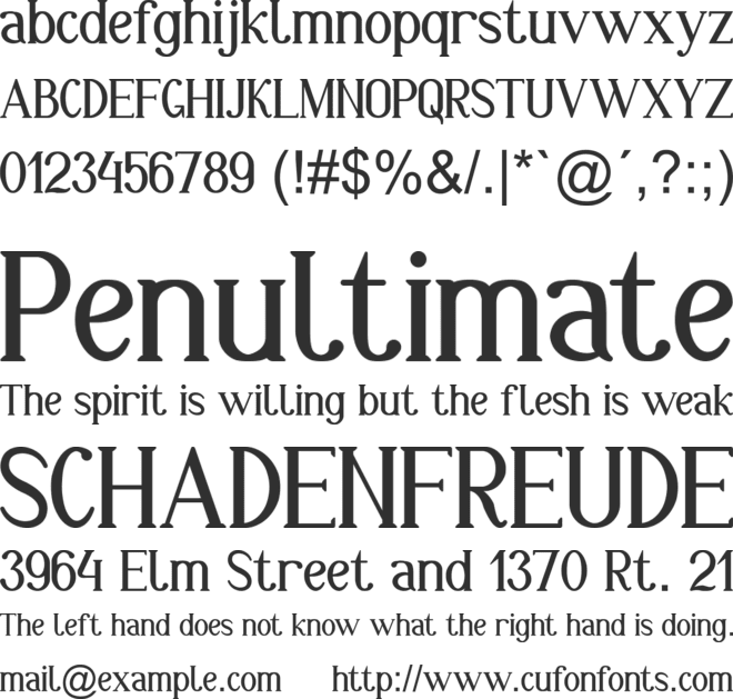 Markofontina font preview