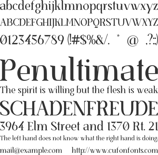 SenzaBella font preview