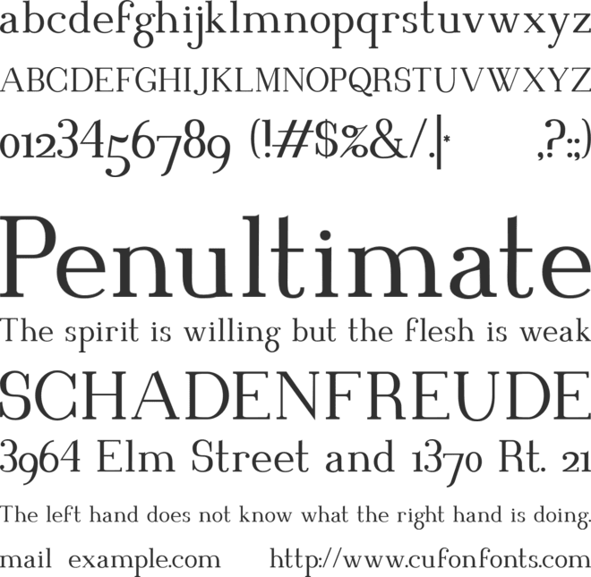 Blithedale Serif font preview