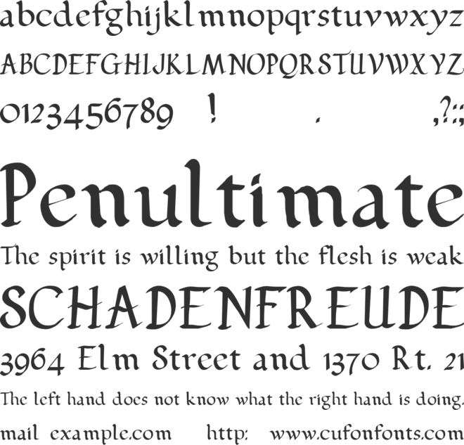 Pehuensito font preview