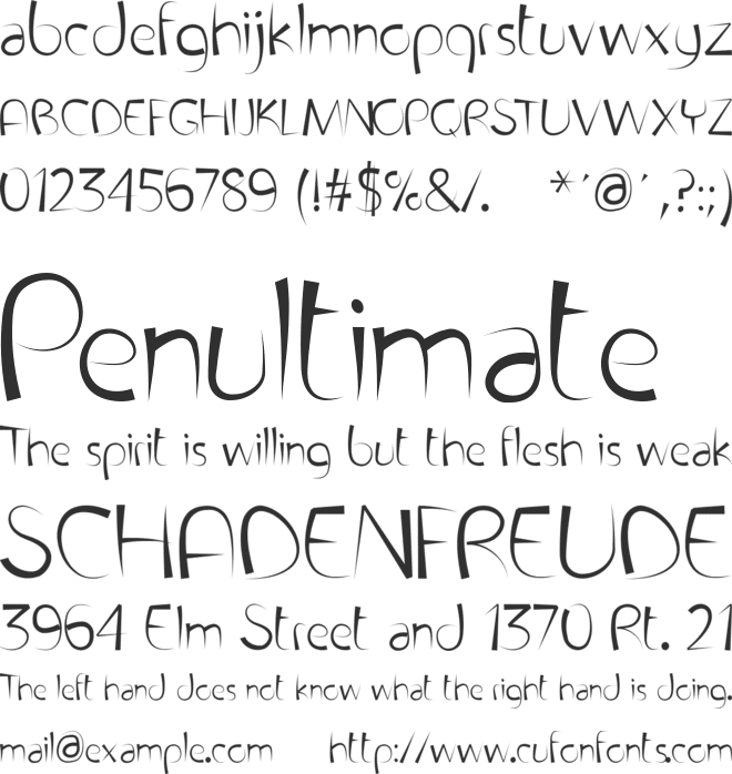 Font Penetration font preview