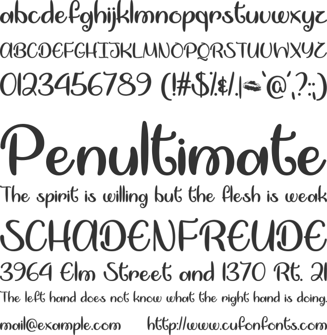 Warm Winter Kiss font preview