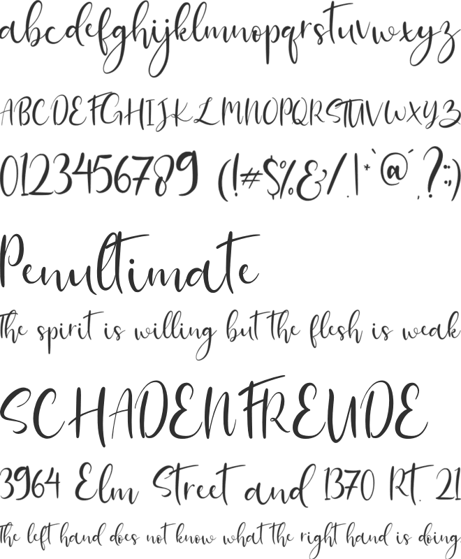 Bellaberry font preview
