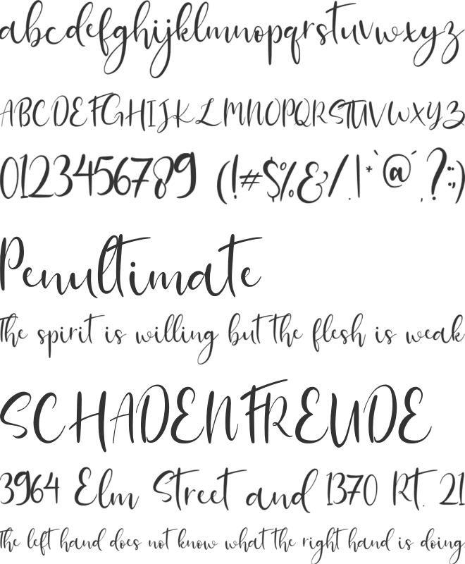 Bellaberry font preview