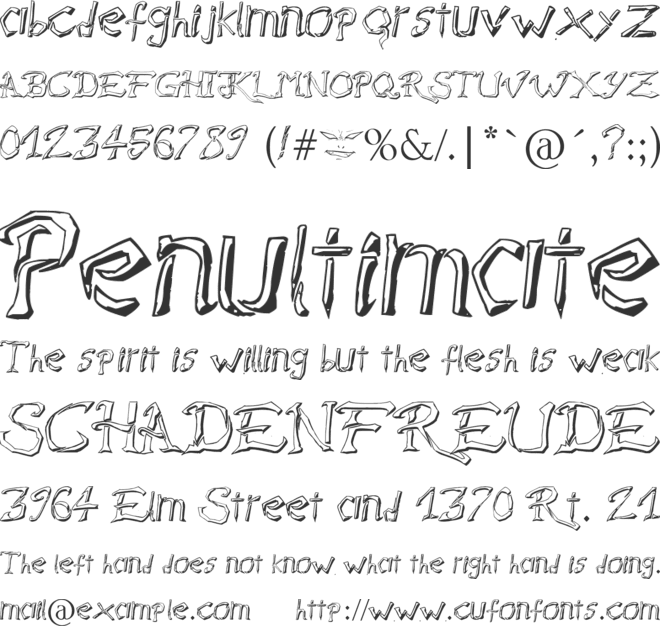 Raslani Destroyed Souls font preview