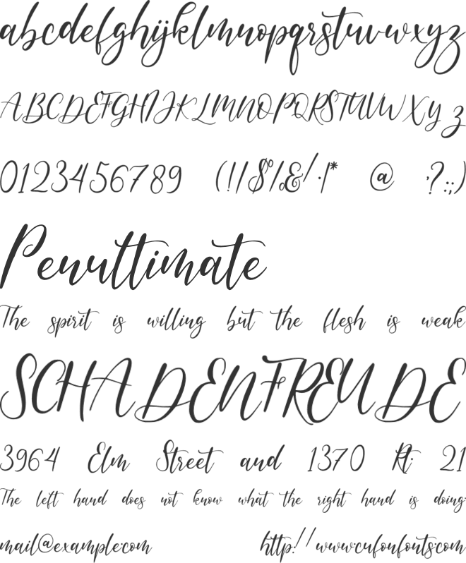 Bellamanda font preview