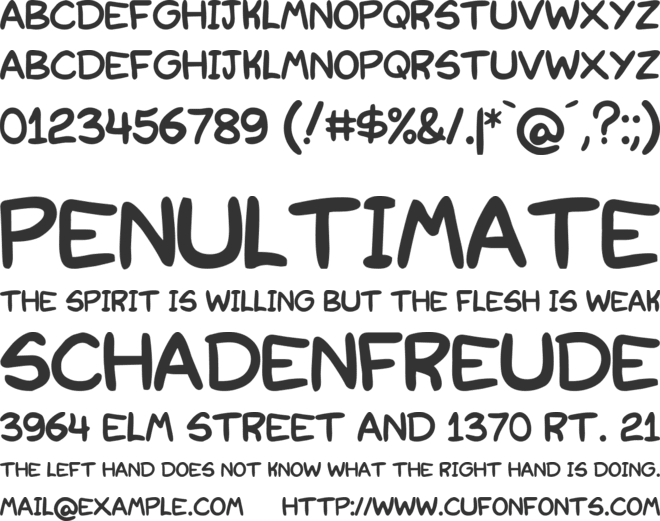 Redkost Comic font preview