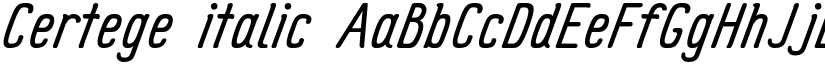 Certege italic font