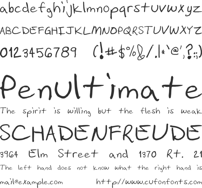 vSHandprinted font preview