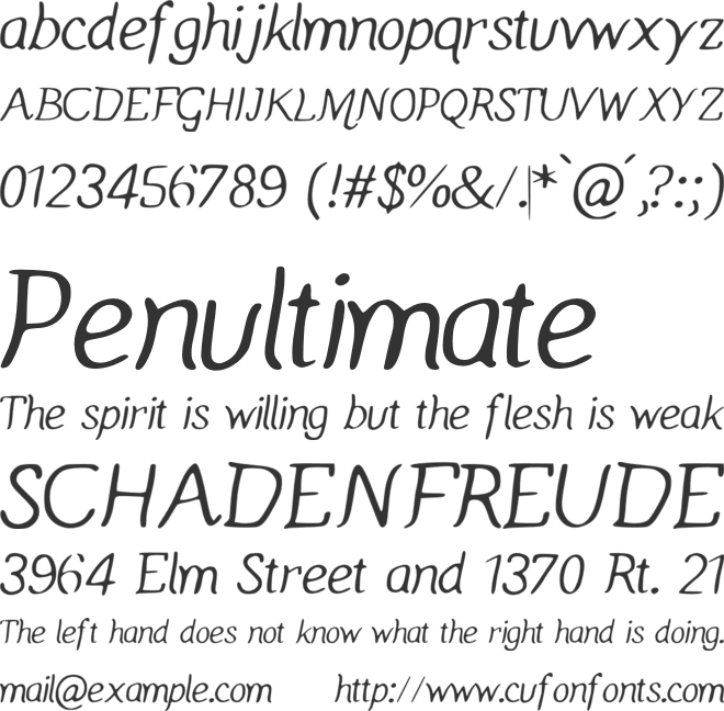 Manic Monday font preview