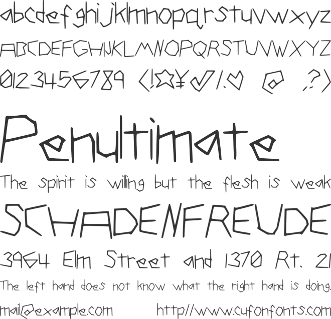 CompHand font preview