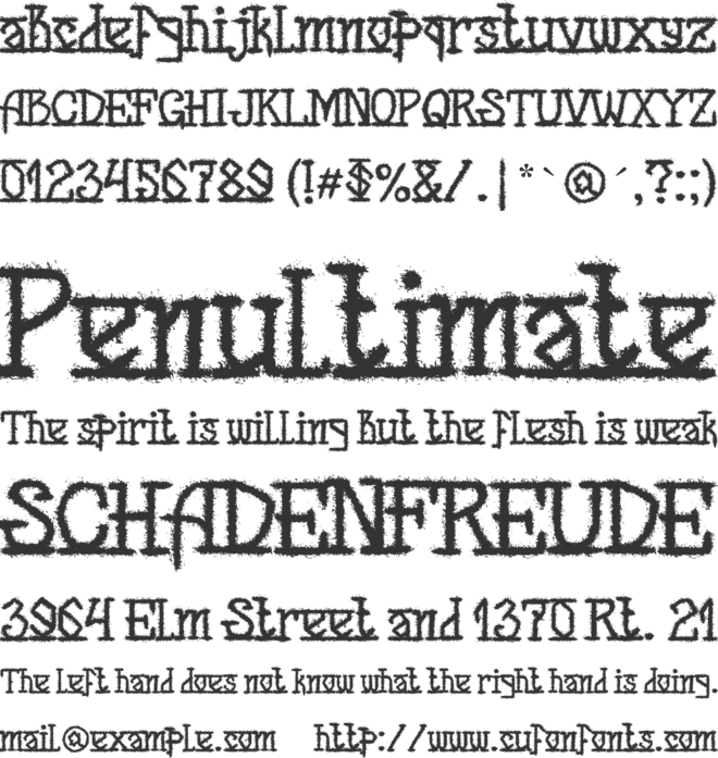 MB Back for Death font preview