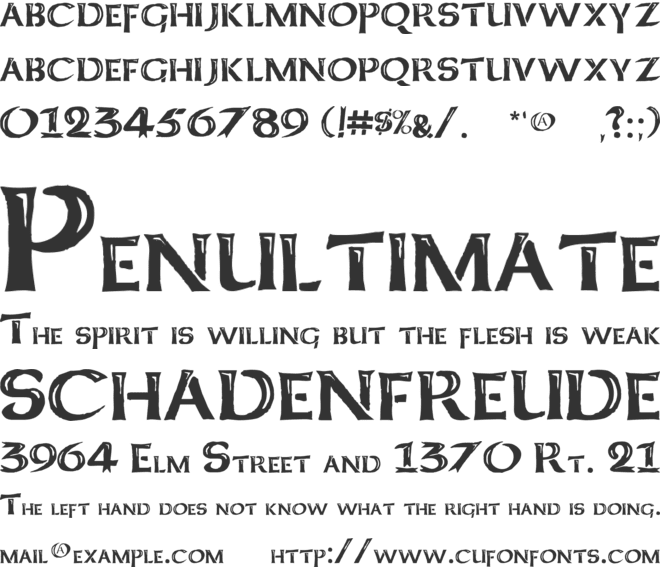 Kelt Caps Freehand font preview