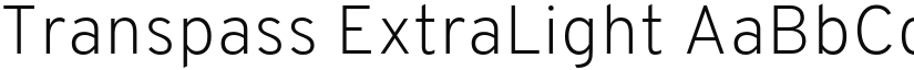 Transpass ExtraLight font