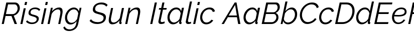 Rising Sun Italic font