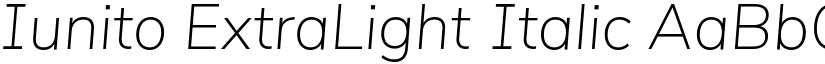 Iunito ExtraLight Italic font