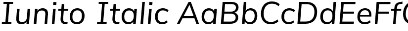 Iunito Italic font