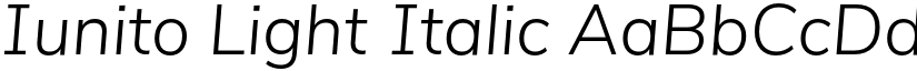 Iunito Light Italic font