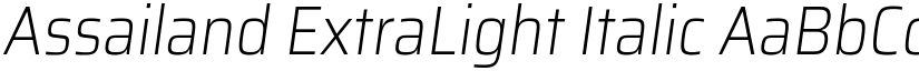 Assailand ExtraLight Italic font