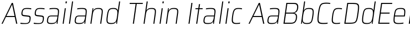 Assailand Thin Italic font