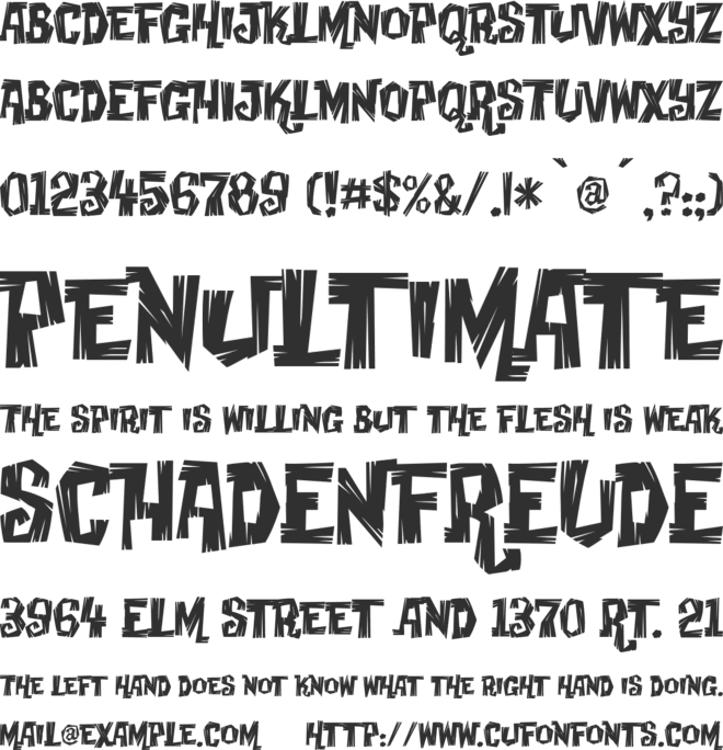 Creaky Frank font preview