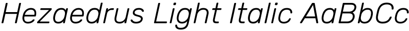 Hezaedrus Light Italic font