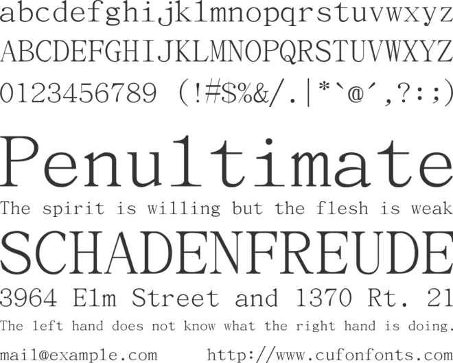 BabelStone Han font preview