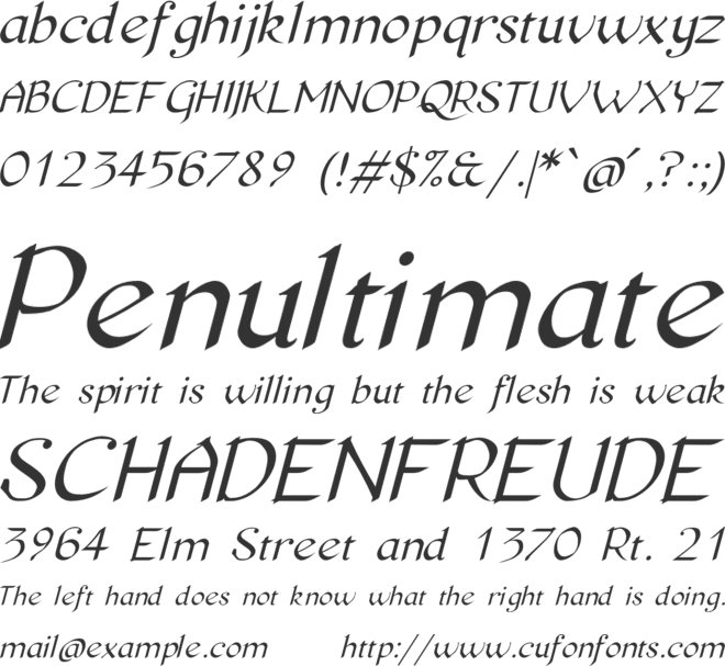 Pierce font preview