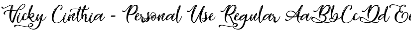 Vicky Cinthia - Personal Use Regular font