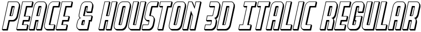 Peace & Houston 3D Italic Regular font