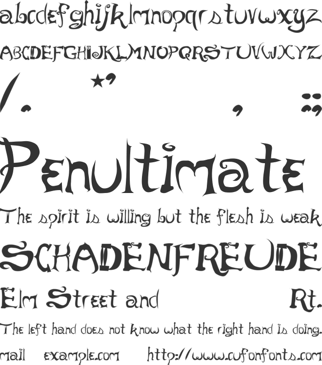 Morevil font preview