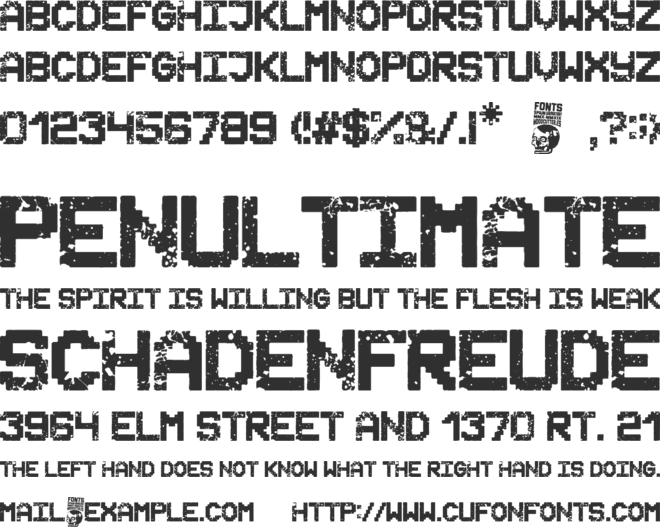 Space Grunge font preview